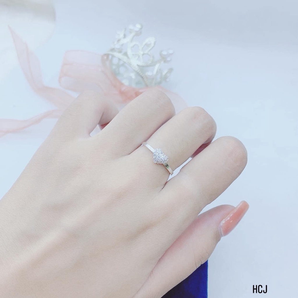 Nhẫn tim cho nữ chất liệu bạc nguyên chất NL81