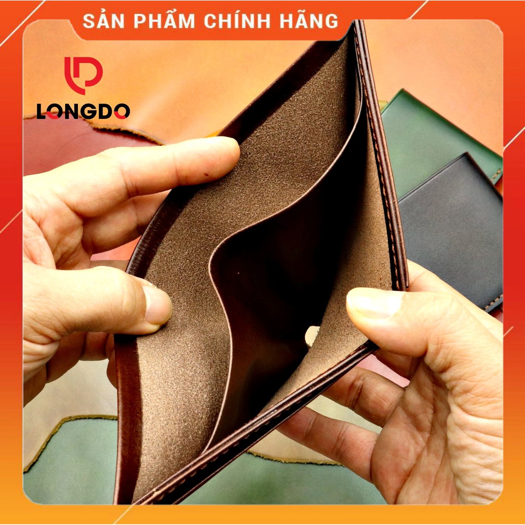 Ví Da Bò Handmade Cao Cấp - Cam Kết 100% Da Bò Thật - Ví ngang - Hàng Chính Hãng Thương Hiệu Longdo Leather - B01