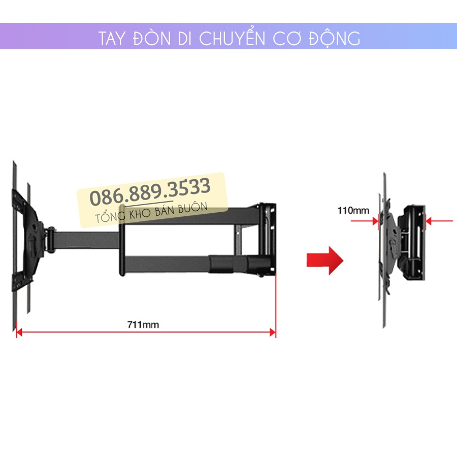 Giá Treo Tivi Xoay Vuông Góc 90 Độ NB SP2 40 - 50 - 55 - 65 - 80 Inch - Giá Treo Tv Đa Năng Chính Hãng NorthBayou