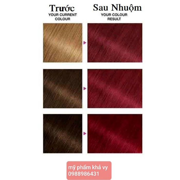 Thuốc Nhuộm Tóc Tại Nhà Màu Đỏ Rượu Vàng Red Wine Blonde Kèm Trợ