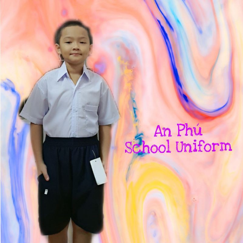 AP08- Quần đùi học sinh lưng thun, quần short học sinh cấp 1 cấp 2 xưởng may hàng loại 1