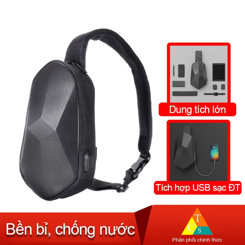 Túi đeo chéo Xiaomi BEABORN Polyhedron bằng PU chống thấm | WebRaoVat - webraovat.net.vn