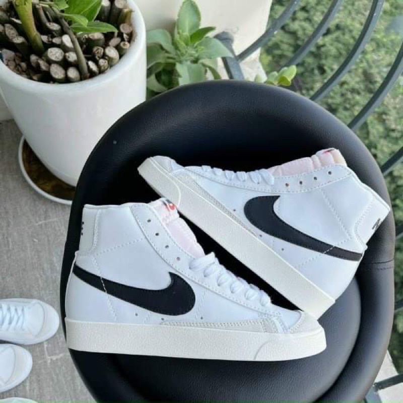 Giày Sneaker Nike Blazer Mid 77 Vintage White Black Cao Cổ Kiểu Dáng Thể Thao Phối Màu  Đen Trắng Cao Cấp Full Bill Box