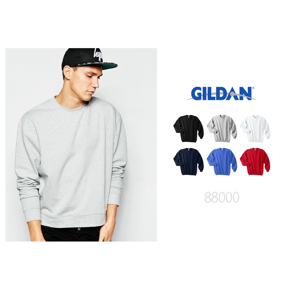Áo nỉ dài tay Gildan màu xanh Navy size XL | Gildan 88000 Adult Crewneck Sweatshirts