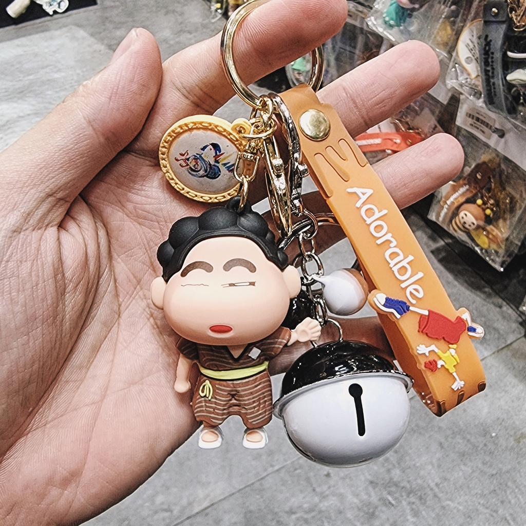 Bộ Móc Khóa Shin Siêu Dễ Thương, Đáng Yêu + Kèm Bộ Chuông, Dây Cao Cấp