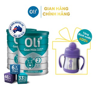 [TẶNG NGAY BÌNH TẬP UỐNG NƯỚC] Combo 2 lon Sữa dê Oli6® Dairy Goat Follow-On Formula số 2 800g