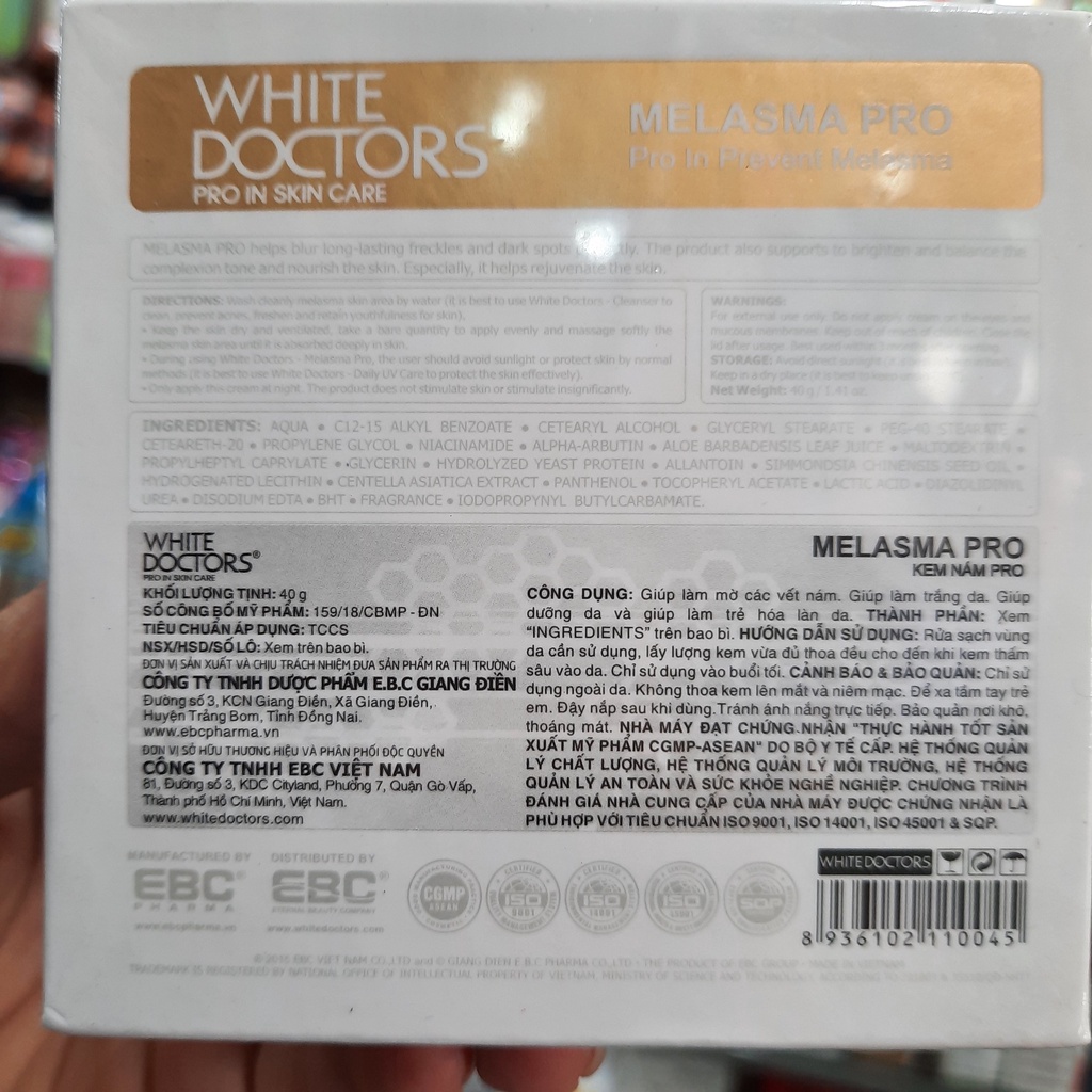 Kem Làm Mờ Vết Nám White Doctors Melasma Pro (40g)