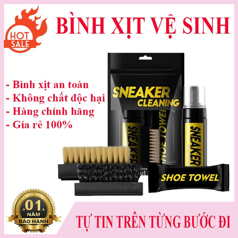 ☀️Combo 5 bộ☀️Bộ Vệ Sinh Giày Nam Nữ Thể Thao Sneaker Chai Xịt Tẩy Trắng Giày Làm Sạch Vết Bẩn Đi Mưa Cleaning Kit