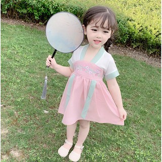 Váy cho bé Cô gái mặc váy hanfu phong cách trung quốc váy cho bé gái đầm bé gái