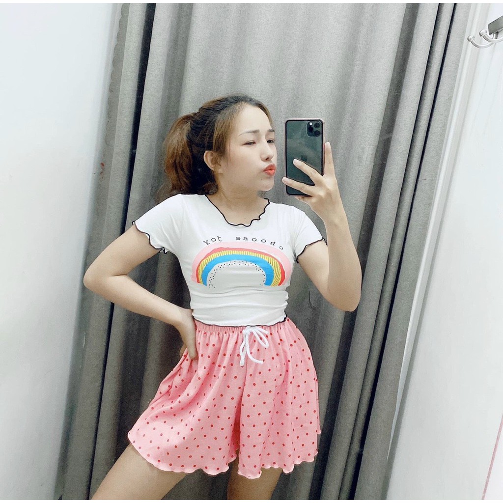 Quần đùi cotton cực xinh hình họa tiết họa hình mẫu hot hit