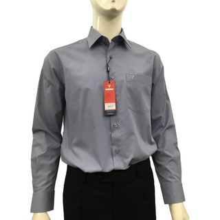 Áo sơ mi nam tay dài vạt ngang Regular Vĩnh Tiến 320 - xám đậm
