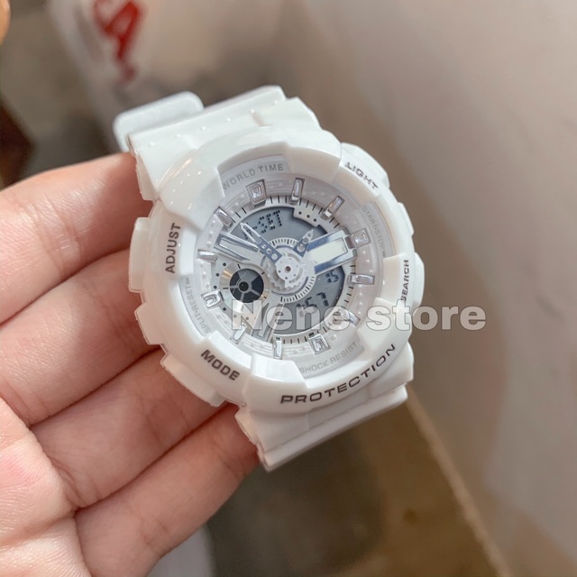 Đồng hồ nam, nữ HSET unisex dây nhựa trắng kiểu dáng năng động cho tuổi teen