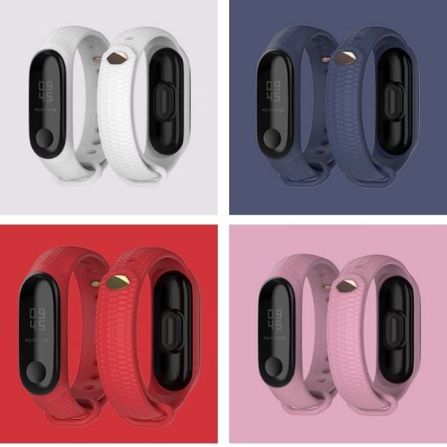 Dây đeo thay thế vân kim cương chính hãng MIJOBS cho Xiaomi Miband 3, 4