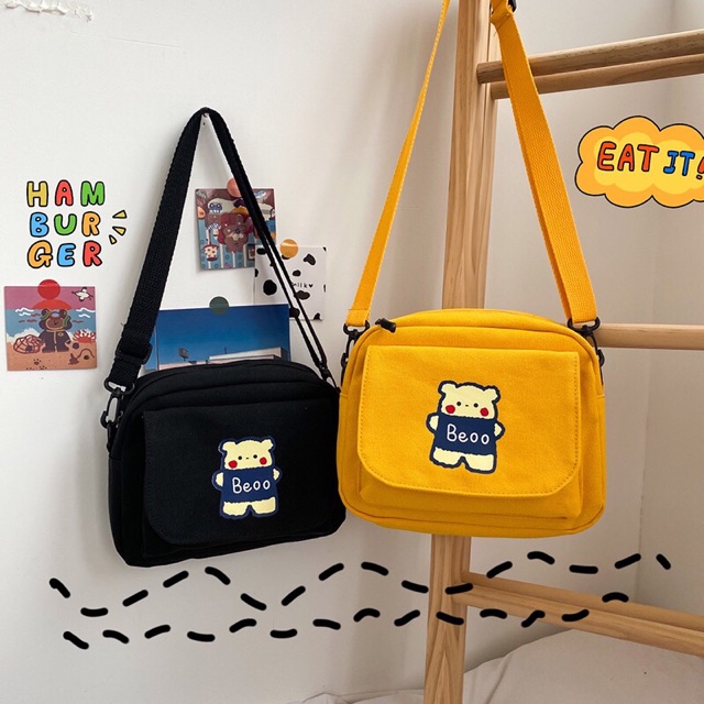 Túi đeo chéo size nhỏ gấu siêu cute Beoo (hình thật)