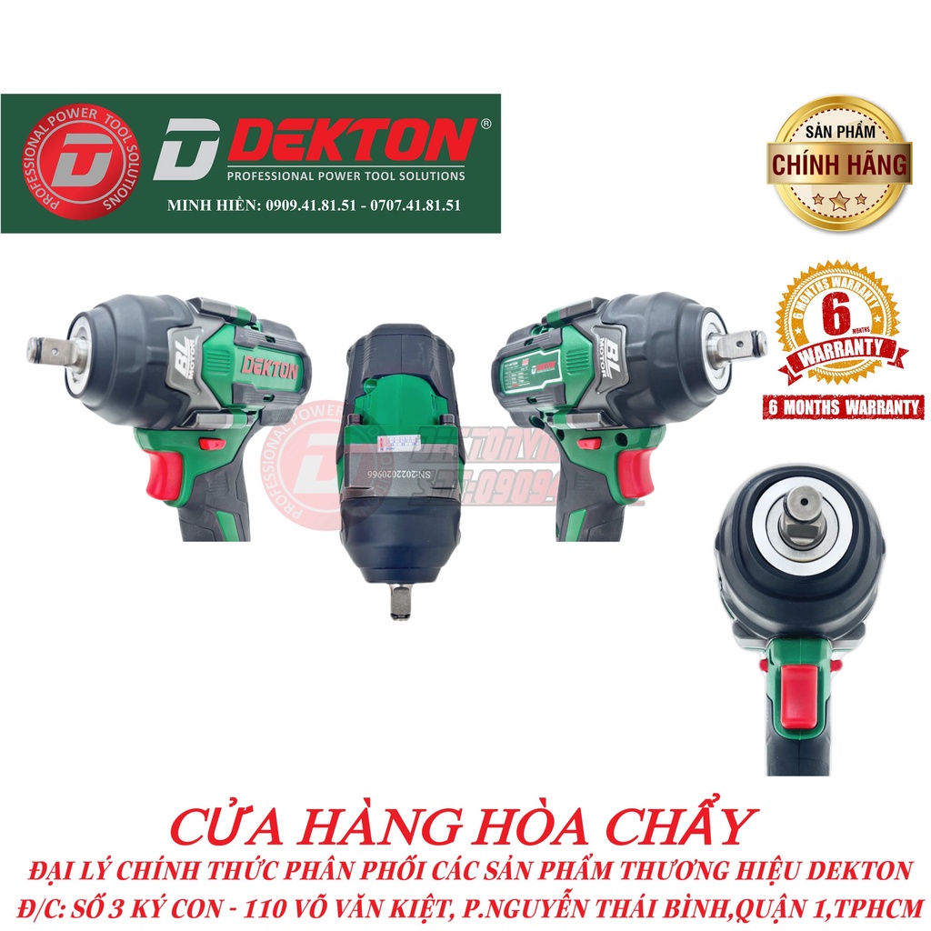 Máy Siết Bulong Dekton 750N.m  Dekton / M21-IW750N / Chân Pin Phổ Thông MKT / Sử Dụng Chung Bộ Búa MKT DTW700