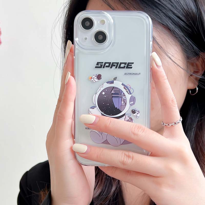 Ốp Điện Thoại TPU Silicon Mềm Chống Bụi Chống Sốc In Hình Phi Hành Gia Cho IPhone 13 11 12 Pro Max 7 8 Plus X XR XSMAX