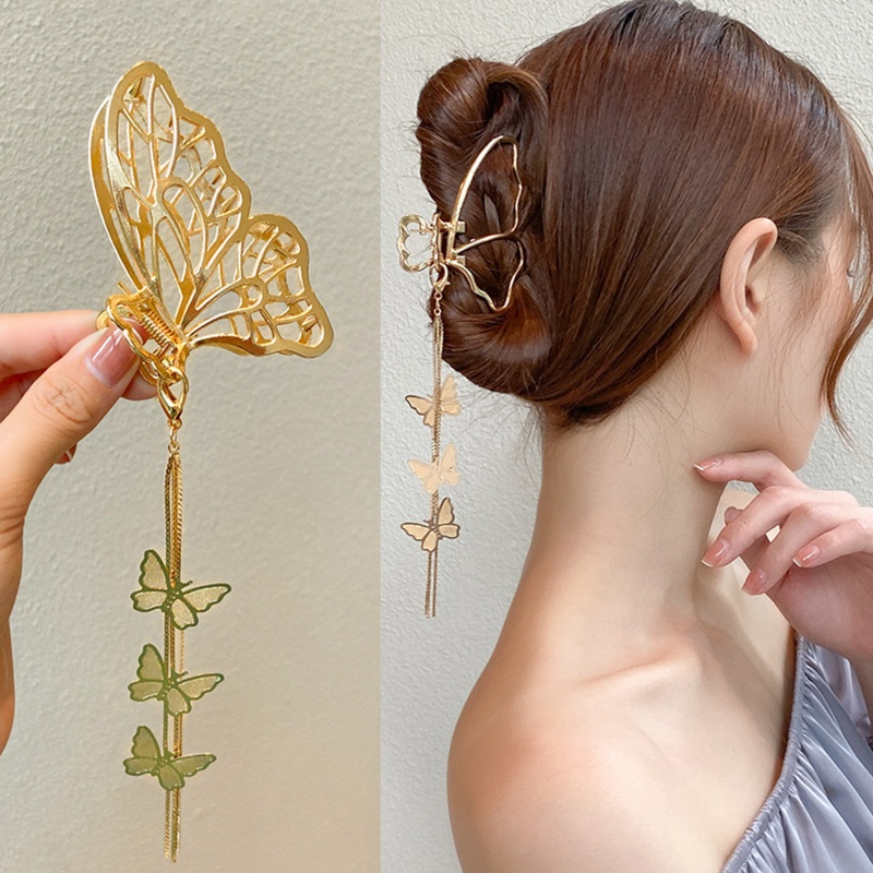 Kẹp Tóc Càng Cua Dài Bằng Hợp Kim Mỏng Dễ Thương Cho Nữ