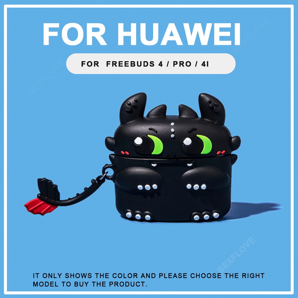 Vỏ đựng hộp sạc tai nghe 3D silicon thiết kế hoạt hình cho Huawei Freebuds Pro