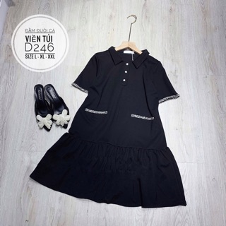 Bigsize Đầm đuôi cá viền túi D246