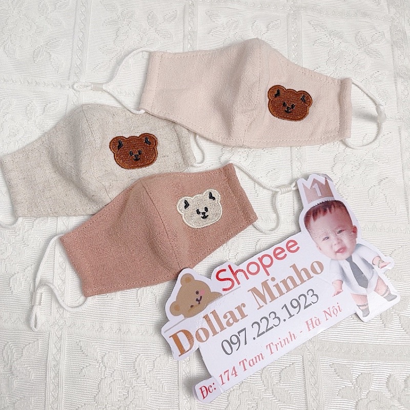 Khẩu Trang Xô Muslin Cho Bé Cao Cấp An Toàn, nhiều hình ngộ nghĩnh cho bé ( có nấc chỉnh)