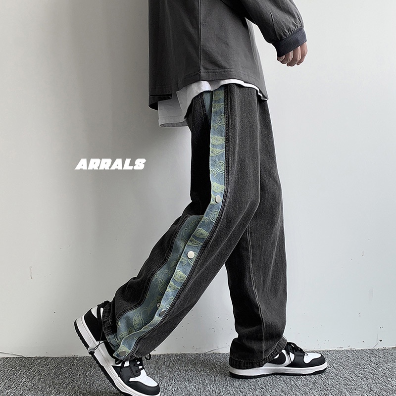 Quần jeans dài ống rộng thời trang Hàn Quốc cho nam