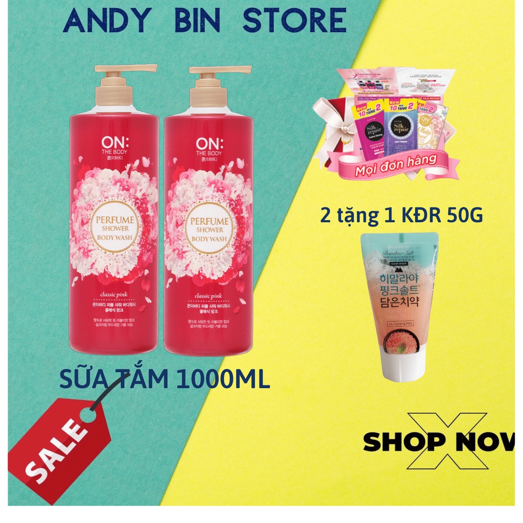 1000ML COMBO 2 Chai Sữa tắm dưỡng ẩm hương nước hoa On: The Body Perfume Classic Pink 1000g