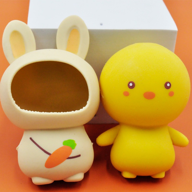 Squishy Mochi hình GÀ CON 2 LỚP ÁO NGỘ NGHĨNH mềm dễ thương chân thực giảm stress co dãn đàn hồi ngộ nghĩnh bóp bóp