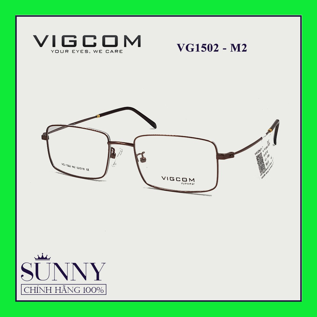 Gọng kính thời trang Vigcom VG1502 chính hãng, thiết kế dễ đeo bảo vệ mắt