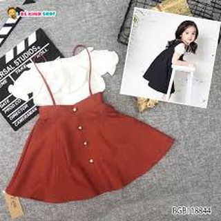 set váy yếm tiểu thư cho bé gái