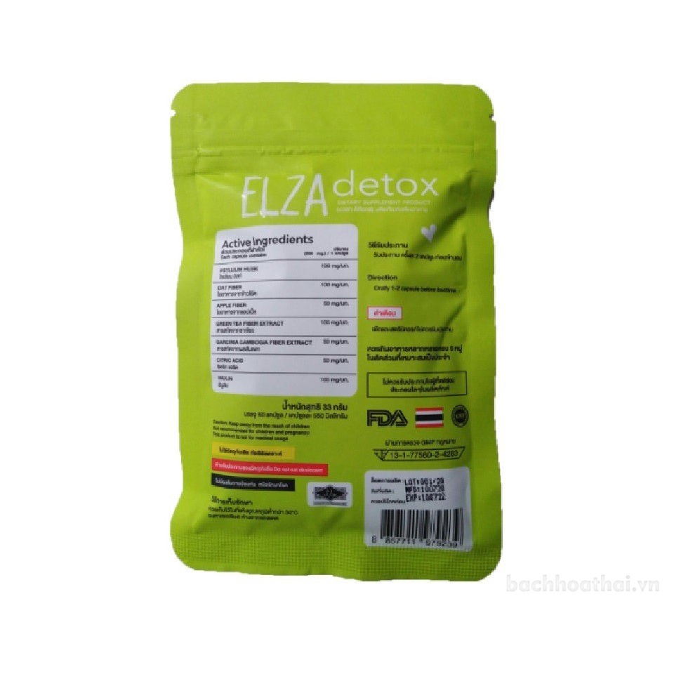 Ḋetox ġiảm câņ khử mỡ bụnǥ ELZA D.T.X Thái Lan