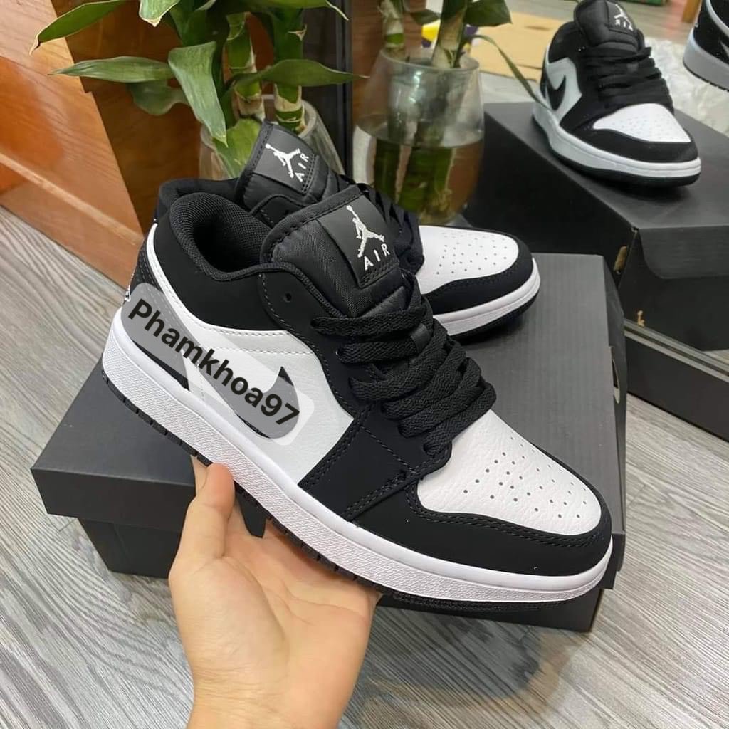 giày jd cổ thấp 2 màu đen trắng cực hót da lộn đủ size nam nữ từ 36-43 [full bill box] | BigBuy360 - bigbuy360.vn