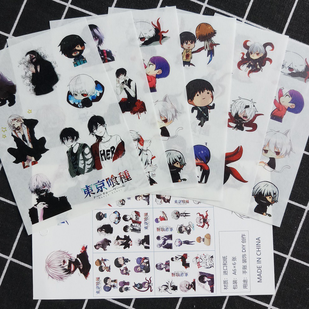 [Sticker] Hình Dán Anime Tokyo Ghoul (6 Tấm)