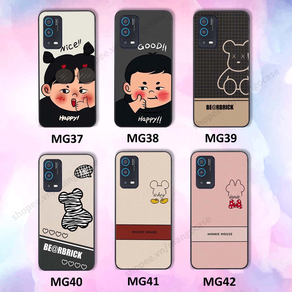 Ốp lưng Oppo A54 / A55 in hình happy nice, bé gấu đáng yêu