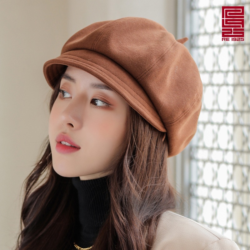 Mũ nồi - nón Beret nữ họa tiết trơn Re1925 Studio BR02