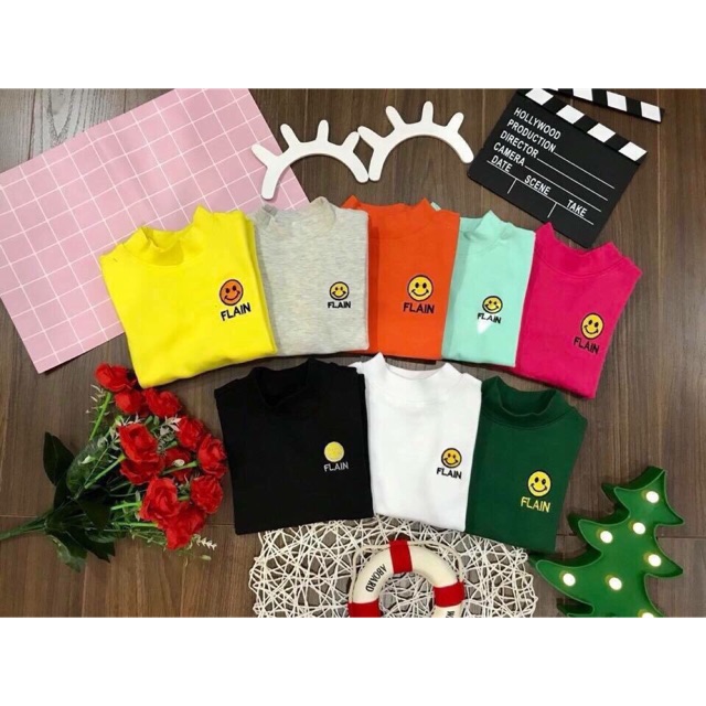 Áo cổ 3 phân cotton len