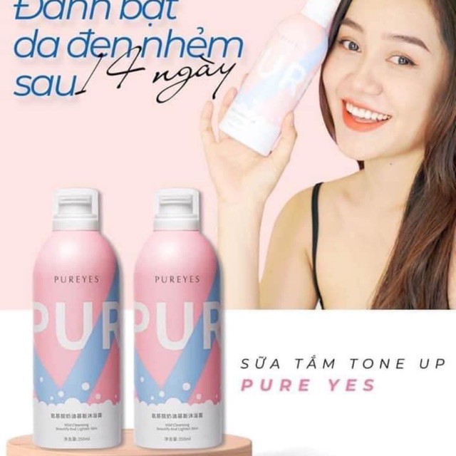 Sữa Tắm 🥰 Sữa Tắm Pureyes Tạo Bọt Trắng Da 350ml - CHÍNH HÃNG