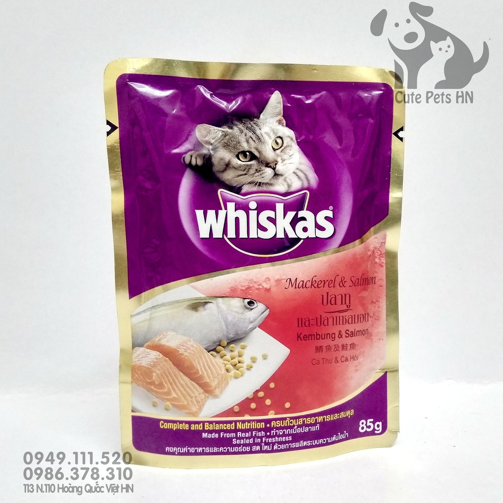 Thức ăn Pate Whiskas 85g Dành cho mèo - petshophanoi