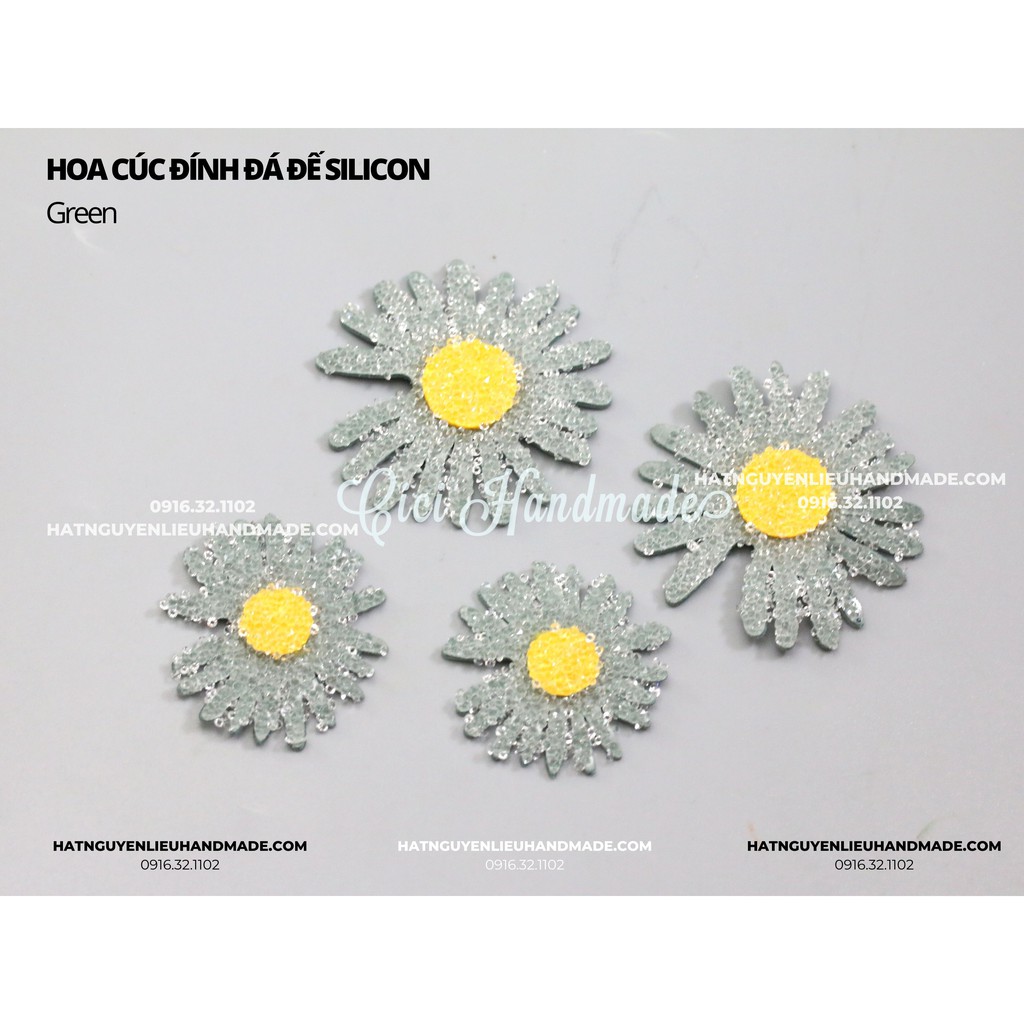 Hoa cúc mới nhất 2021 đính đá đế silicon