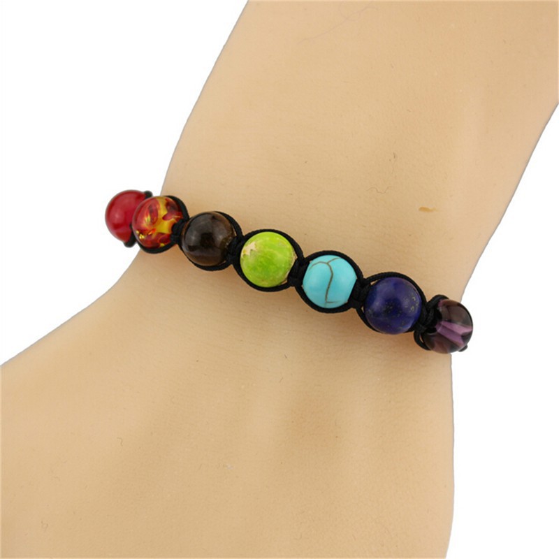 Vòng Tay Chuỗi Hạt Đá Chakra 7 Màu
