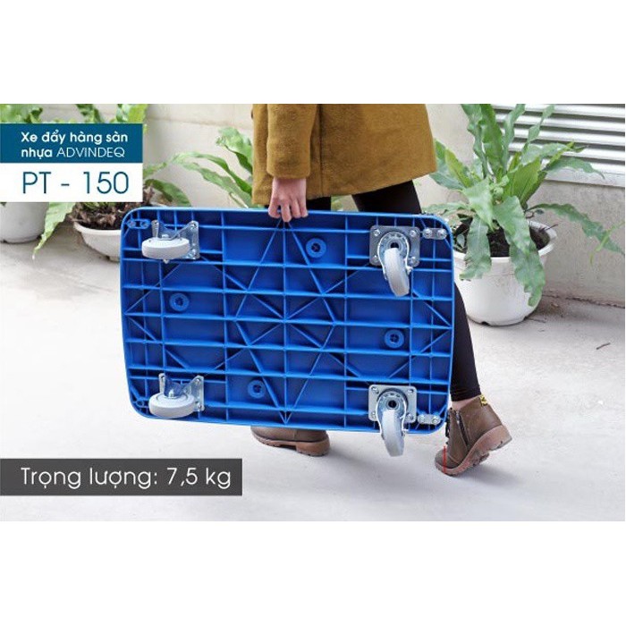 Xe đẩy hàng 4 bánh sàn nhựa ADVINDEQ PT-150