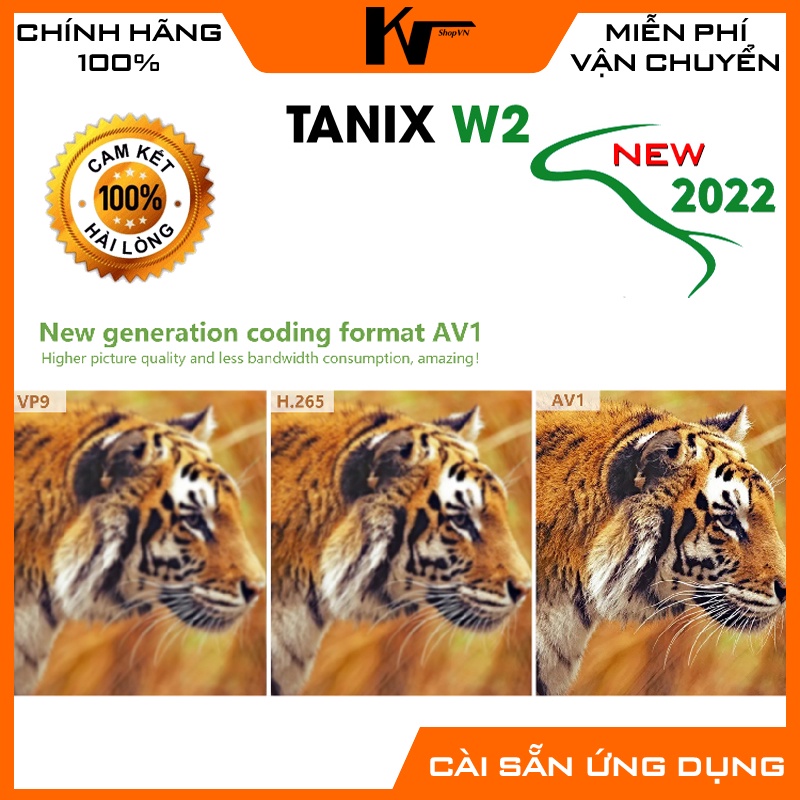 Android TV Box Tanix W2, New 2022, Ram 2GB, Bộ nhớ 16GB, Rom ATV 11, Wifi 5Ghz, Bluetooth 4.1