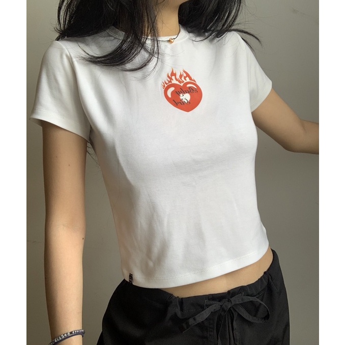 Áo Thun Trắng In,Thêu Hình Màu Sắc tiemmem