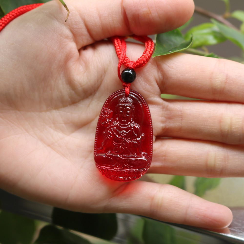 Dây chuyền vòng cổ dây dù mặt phật A Di Đà size nhỏ 3.7cm x 2.4cm - Bản mệnh người tuổi Tuất, tuổi Hợi