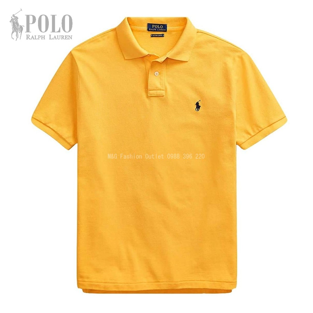 - Áo thun Nam POLO - RALPH LAUREN màu Vàng, dáng SLIM FIT trẻ trung - Hàng xuất dư 100% Auth