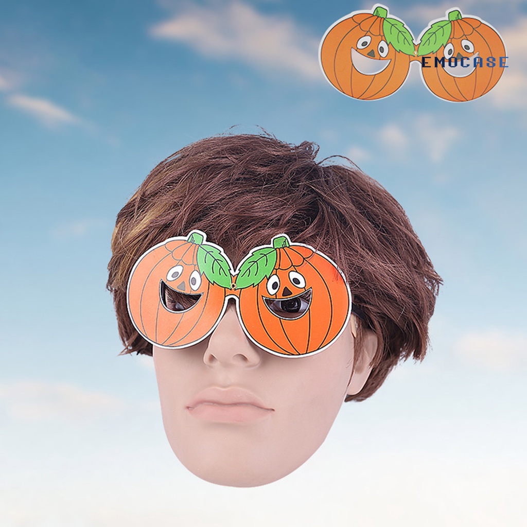 1 Cặp Mắt Kính Dây Thun Phối Ren Hình Bí Ngô Halloween Dễ Thương Cho Bé