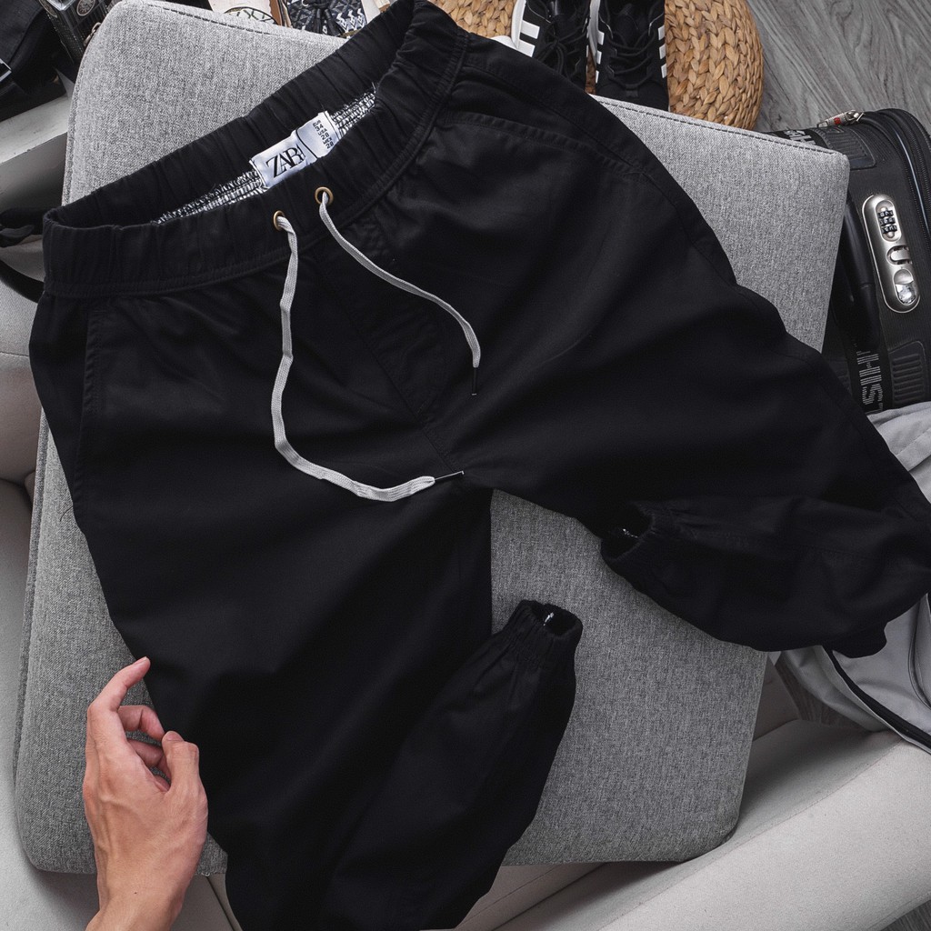 Quần jogger Kaki Zara nam ( sẵn màu be và đen) đầy đủ size - Quần Kaki có dây rút thời trang phong cách