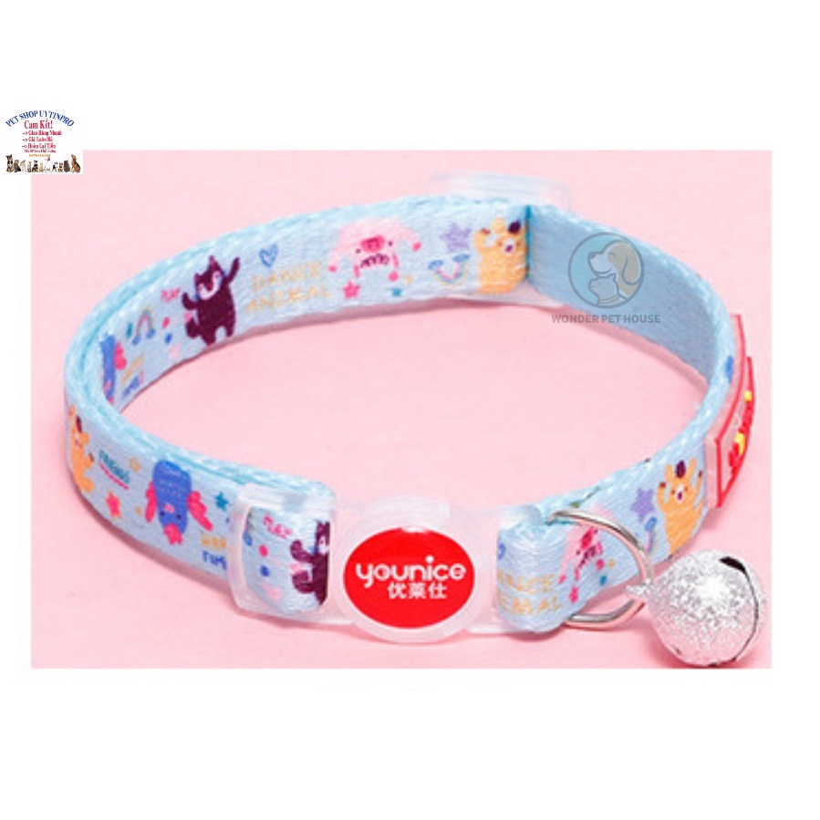 Vòng cổ cao cấp kèm chuông cho Chó Mèo dưới 5kg Gắn Younice Chất liệu dù cao cấp, bền đẹp,êm ái, dễ chịu khi đeo