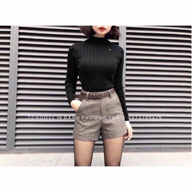 QUẦN SHORT DẠ 💖FREESHIP💖 QUẦN SHORT DẠ NỮ LƯNG CAO PHỐI ĐAI CỰC CHẤT