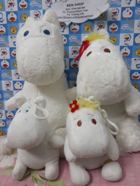 Gấu bông gia đình hà Mã Moomin cao 18- 35cm: 4 bé y hình 100k, bao hàng đẹp, sạch, thơm💟💟💟