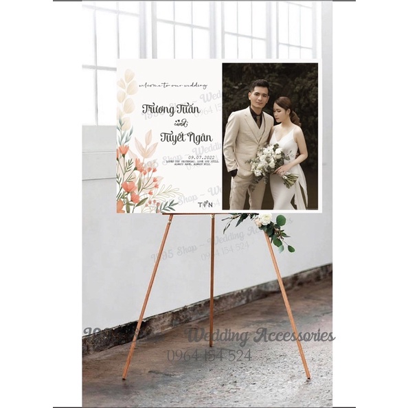 Bảng tên đám cưới để cổng, bảng welcome cưới  KHÔNG KÈM CHÂN GỖ